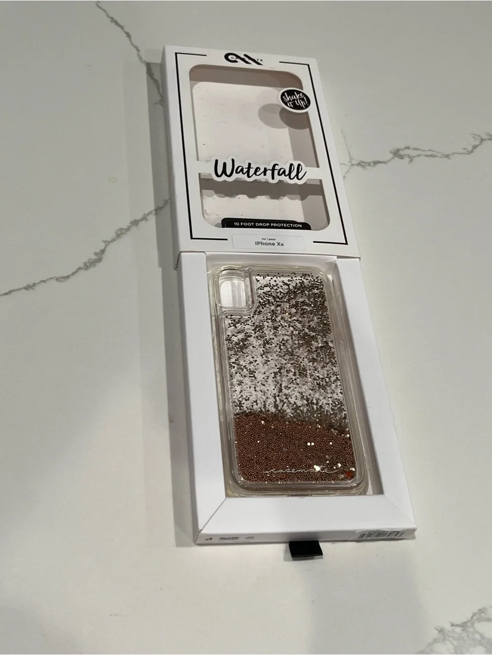 case-mate Waterfall Glitter Liquid Phone Case - Rose Gold new